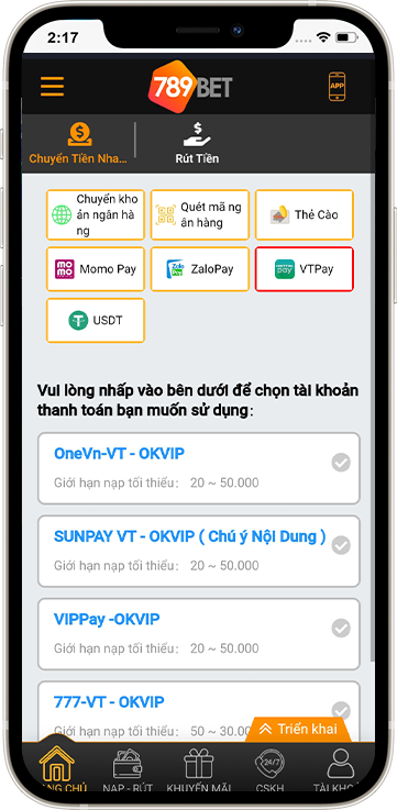Bước 2: Chọn phương thức thanh toán bằng “VTPAY” và chọn kênh thanh toán bạn muốn